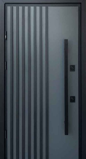 Входная дверь ТМ Страж серия HARDY модель Hardy Loft Антрацит/гладкая белая