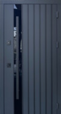 Вхідні двері ТМ Qdoors серія СТРІТ 3К модель Арт RAL 7021 Антрацит/біла шагрень