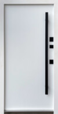 Вхідні двері ТМ Qdoors серія СТРІТ 3К модель Арт RAL 7021 Антрацит/біла шагрень