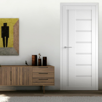 Міжкімнатні двері ТМ LUXDOORS колекція МЕГАПОЛІС модель Мадрид скло сатин
