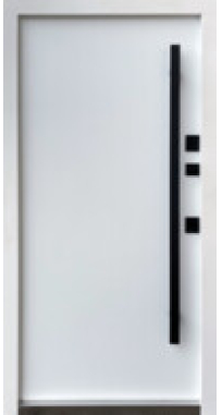 Вхідні двері ТМ Qdoors серія СТРІТ 3К модель Арт RAL 7021 Антрацит/біла шагрень