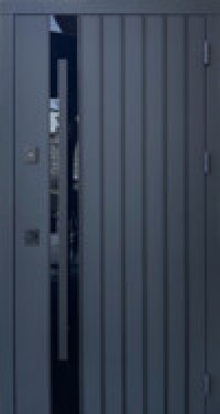 Входные двери ТМ Qdoors серия СТРИТ 3К модель Арт RAL 7021 Антрацит/белая шагрень