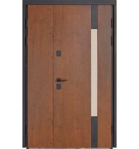 Двери ТМ Булат серия ТЕРМО HOUSE Kale модель 705/431 1200 Дуб бронза/орех натуральный