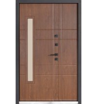 Двери ТМ Булат серия ТЕРМО HOUSE Kale модель 705/431 1200 Дуб бронза/орех натуральный