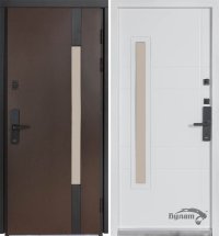 Двери ТМ Булат серия ТЕРМО HOUSE ЭЛЕКТРО модель 705/431 Венге темный/Белый атласный