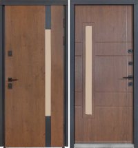Двери ТМ Булат ТЕРМО HOUSE Kale 705/431 Дуб бронза/орех натуральный