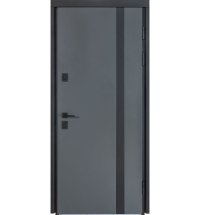 Двери ТМ Булат серия КОТЕДЖ Kale модель 710/265 Metalic Grey/Белый атласный