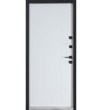 Двери ТМ Булат серия КОТЕДЖ Kale модель 710/265 Metalic Grey/Белый атласный