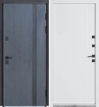Двери ТМ Булат серия ТЕРМО HOUSE Kale модель 710/265 Антрацит /белый атлас