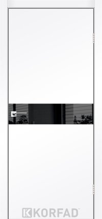 Mежкомнатные двери ТМ KORFAD коллекция GLASS LOFT PLATO модель GLP-01 алюминиевая кромка