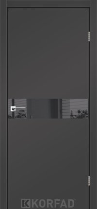 Mежкомнатные двери ТМ KORFAD коллекция GLASS LOFT PLATO модель GLP-01 алюминиевая кромка