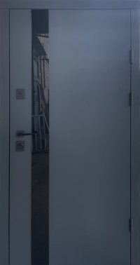 Вхідні двері серія СТРІТ 3К модель Елегант метал Антрацит 7021/МДФ біла шагрень