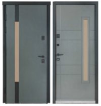 Двери ТМ Булат серия ТЕРМО HOUSE Kale модель 705/431 Темный антрацит/Антрацит серый