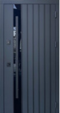Вхідні двері ТМ Qdoors серія СТРІТ 3К модель Арт RAL 7021 Антрацит/біла шагрень