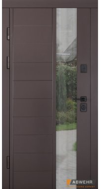Вхідні двері ТМ Abwehr серія COTTAGE модель 367 UFO Фарба RAL 8019+ВСМ/Vinorit біла+ВСМ