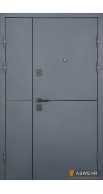 Вхідні двері ТМ Abwehr серія DEFENDER модель Solid Ral 7021/Vinorit антрацит+ВСМ