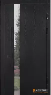 Входные двери ТМ Abwehr серия TERMIX модель 536 Carat Lampre Black Wood/белая