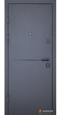 Вхідні двері ТМ Abwehr серія DEFENDER модель Solid RAL 7021/Vinorit антрацит+ВСМ