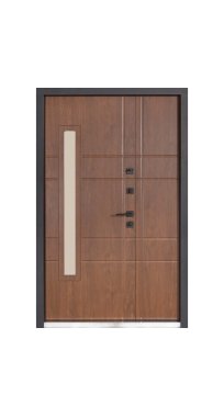 Двери ТМ Булат серия ТЕРМО HOUSE Kale модель 705/431 1200 Дуб бронза/орех натуральный