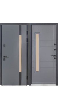 Двери ТМ Булат серия КОТЕДЖ Kale модель 705/431 Metalic Grey/Титан