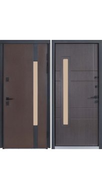 Двери ТМ Булат серия ТЕРМО HOUSE Kale модель 705/431 Венге темный/венге темный
