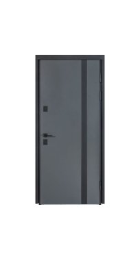 Двери ТМ Булат серия КОТЕДЖ Kale модель 710/265 Metalic Grey/Белый атласный