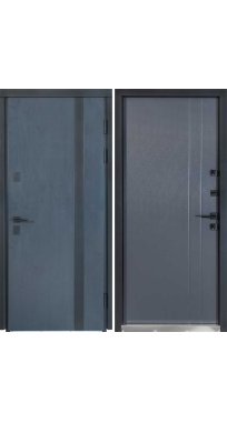 Двери ТМ Булат серия ТЕРМО HOUSE Kale модель 710/265 Темный антрацит/Антрацит серый