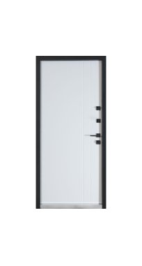 Двери ТМ Булат серия КОТЕДЖ Kale модель 710/265 Metalic Grey/Белый атласный