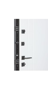 Двери ТМ Булат серия КОТЕДЖ Kale модель 710/265 Metalic Grey/Белый атласный
