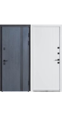 Двери ТМ Булат серия ТЕРМО HOUSE Kale модель 710/265 Антрацит /белый атлас
