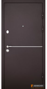 Вхідні двері ТМ Abwehr серія DEFENDER модель Solid RAL 8019/Vinorit венге+ВСМ