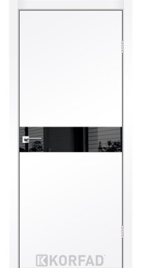 Mежкомнатные двери ТМ KORFAD коллекция GLASS LOFT PLATO модель GLP-01 алюминиевая кромка
